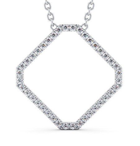  Cluster Style Diamond Pendant 18K White Gold - Erminia PNT131_WG_THUMB2 