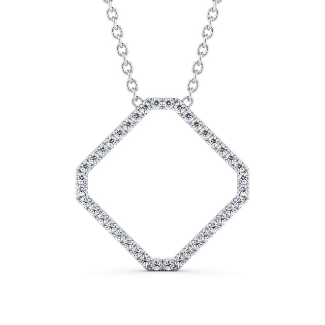Cluster Style Diamond Pendant 18K White Gold - Erminia PNT131_WG_UP