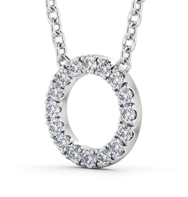 Circle Round Diamond Pendant 9K White Gold - Anisa PNT134_WG_THUMB1