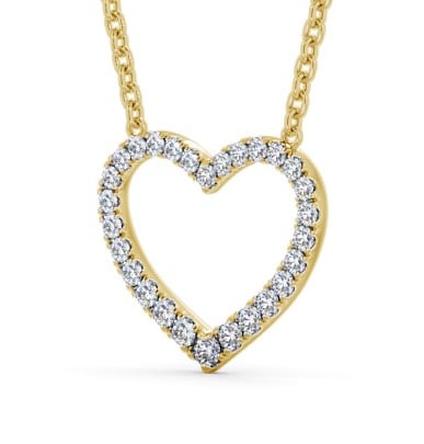 Heart Style Round Diamond 0.25ct Pendant 18K Yellow Gold - Pevense PNT139_YG_THUMB1 
