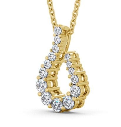 Drop Round Diamond Pendant 9K Yellow Gold - Alvanley PNT13_YG_THUMB1