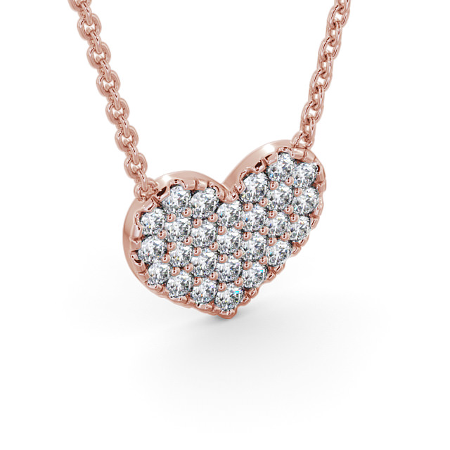 Heart Style Round Diamond Pendant 9K Rose Gold - Duvant PNT141_RG_FLAT