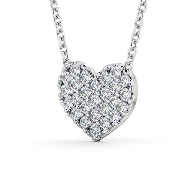 Heart Style Round Diamond Pendant 9K White Gold - Duvant PNT141_WG_SIDE