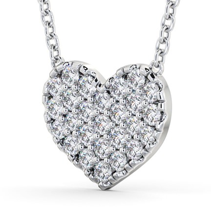 Heart Style Round Diamond Pendant 9K White Gold - Duvant PNT141_WG_THUMB1