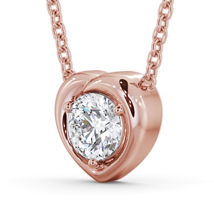 Heart Style Solitaire Stud Diamond Pendant 9K Rose Gold - Fabiola PNT142_RG_THUMB1