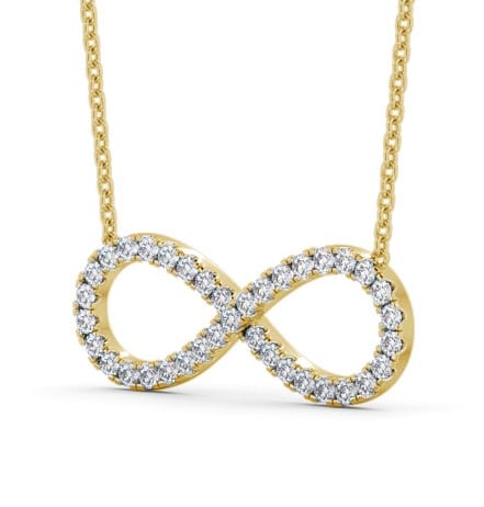 Infinity Style Round Diamond Pendant 9K Yellow Gold - Zeus PNT145_YG_THUMB1