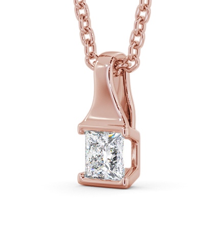 Princess Solitaire Tension Stud Diamond Pendant 18K Rose Gold - Seraphine PNT149_RG_THUMB1