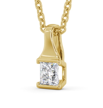 Princess Solitaire Tension Stud Diamond Pendant 9K Yellow Gold - Seraphine PNT149_YG_THUMB1