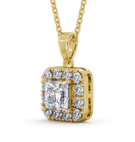 Halo Princess Diamond Pendant 9K Yellow Gold - Atley PNT14_YG_THUMB1