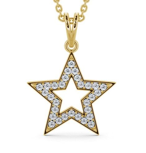  Star Shaped Diamond Pendant 18K Yellow Gold - Roxby PNT34_YG_THUMB2 