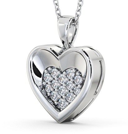  Heart Diamond Pendant 18K White Gold - Adour PNT36_WG_THUMB1 