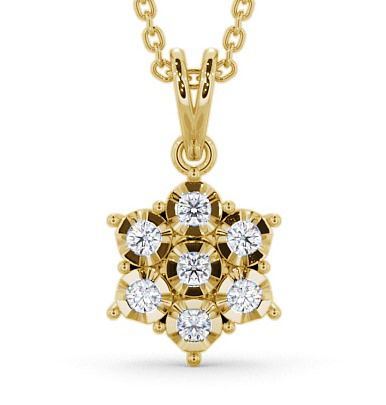  Cluster Round Diamond Pendant 18K Yellow Gold - Meigh PNT46_YG_THUMB2 