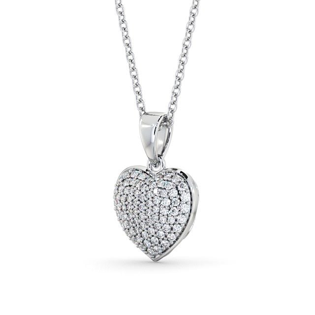 Heart Shaped Diamond 0.40ct Cluster Pendant 18K White Gold - Rothbury PNT70_WG_SIDE