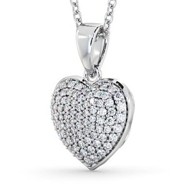  Heart Shaped Diamond 0.40ct Cluster Pendant 18K White Gold - Rothbury PNT70_WG_THUMB1 