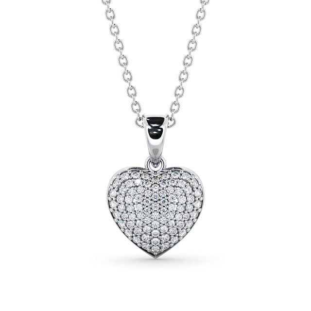 Heart Shaped Diamond 0.40ct Cluster Pendant 18K White Gold - Rothbury PNT70_WG_UP