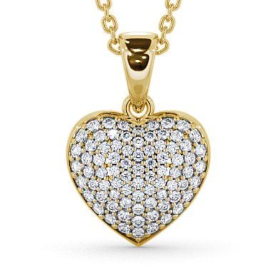  Heart Shaped Diamond 0.40ct Cluster Pendant 18K Yellow Gold - Rothbury PNT70_YG_THUMB2 