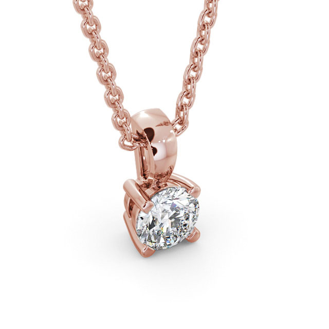 Round Solitaire Four Claw Stud Diamond Pendant 9K Rose Gold - Filby PNT79_RG_FLAT