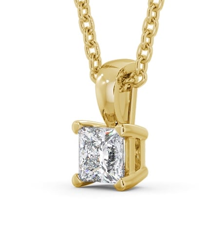  Princess Solitaire Four Claw Stud Diamond Pendant 18K Yellow Gold - Langal PNT81_YG_THUMB1_1 