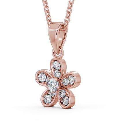 Floral Design Diamond Pendant 9K Rose Gold - Tosca PNT87_RG_THUMB1