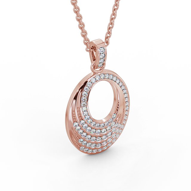 Oval Drop Style 0.35ct Diamond Pendant 18K Rose Gold - Leola PNT90_RG_FLAT