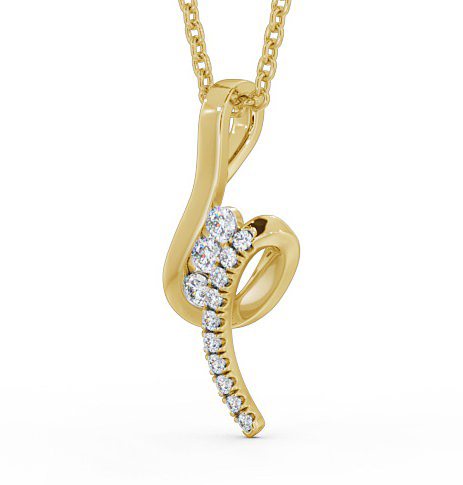 Drop Style Diamond Pendant 18K Yellow Gold - Solena PNT92_YG_THUMB1