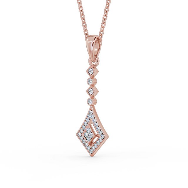 Drop Style 0.15ct Diamond Pendant 9K Rose Gold - Neive PNT93_RG_SIDE