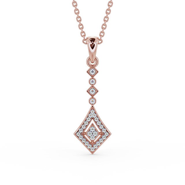 Drop Style 0.15ct Diamond Pendant 18K Rose Gold - Neive PNT93_RG_UP