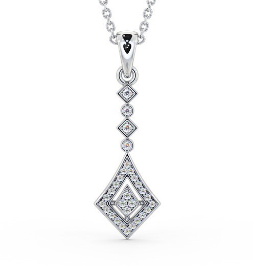  Drop Style 0.15ct Diamond Pendant 18K White Gold - Neive PNT93_WG_THUMB2 