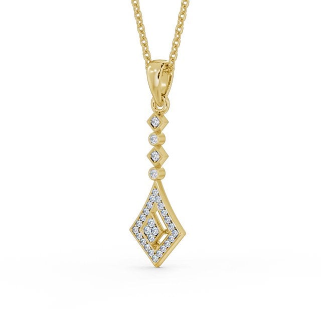 Drop Style 0.15ct Diamond Pendant 18K Yellow Gold - Neive PNT93_YG_SIDE