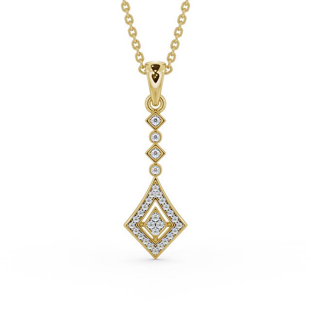 Drop Style 0.15ct Diamond Pendant 9K Yellow Gold - Neive PNT93_YG_UP