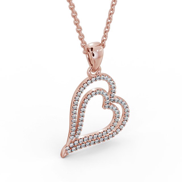 Heart Shaped Diamond Pendant 9K Rose Gold - Luana PNT94_RG_FLAT