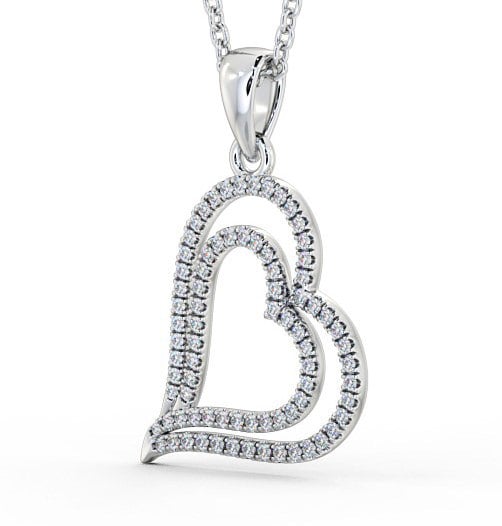 Heart Shaped Diamond Pendant 18K White Gold - Luana PNT94_WG_THUMB1