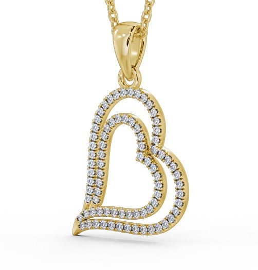 Heart Shaped Diamond Pendant 9K Yellow Gold - Luana PNT94_YG_THUMB1