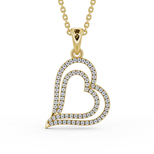 Heart Shaped Diamond Pendant 9K Yellow Gold - Luana PNT94_YG_UP