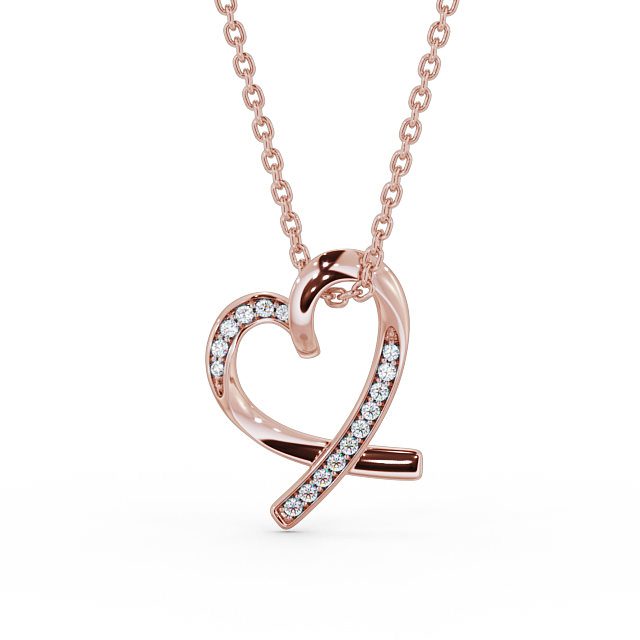 Heart Shaped Diamond Pendant 9K Rose Gold - Darina PNT95_RG_UP