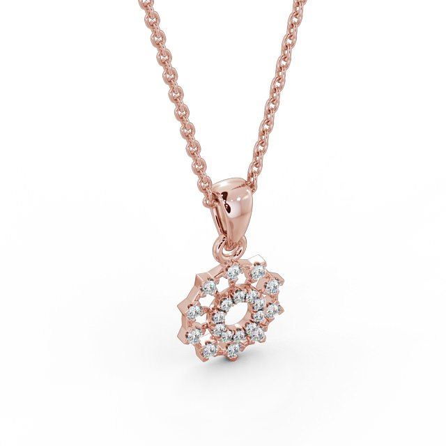 Floral Design Diamond Pendant 9K Rose Gold - Evelin PNT97_RG_FLAT