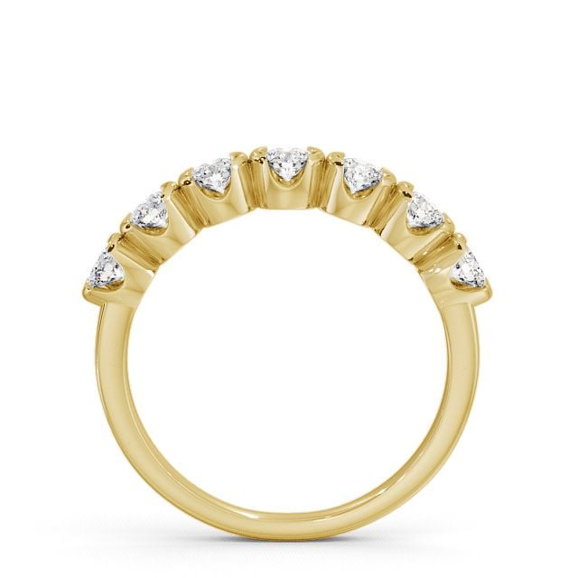 Seven Stone Round Diamond Ring 18K Yellow Gold - Franche SE11_YG_UP