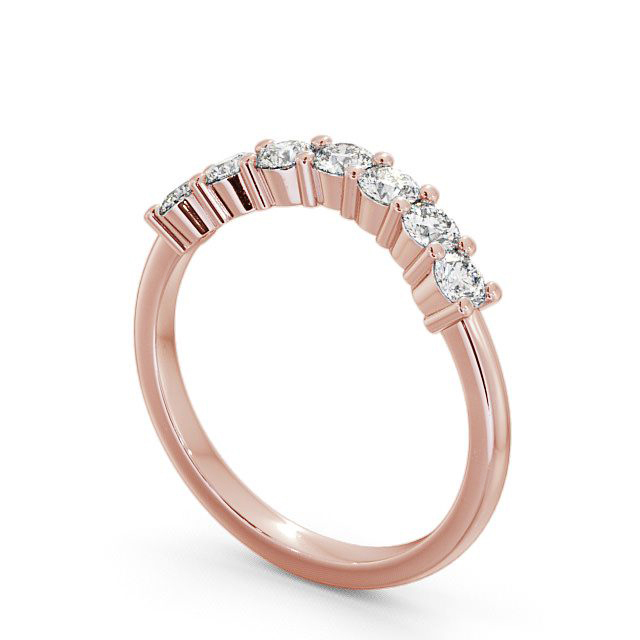 Seven Stone Round Diamond Ring 9K Rose Gold - Matfen SE12_RG_SIDE