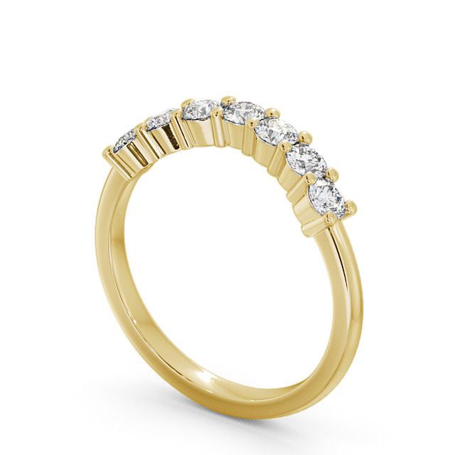 Seven Stone Round Diamond Ring 18K Yellow Gold - Matfen SE12_YG_SIDE