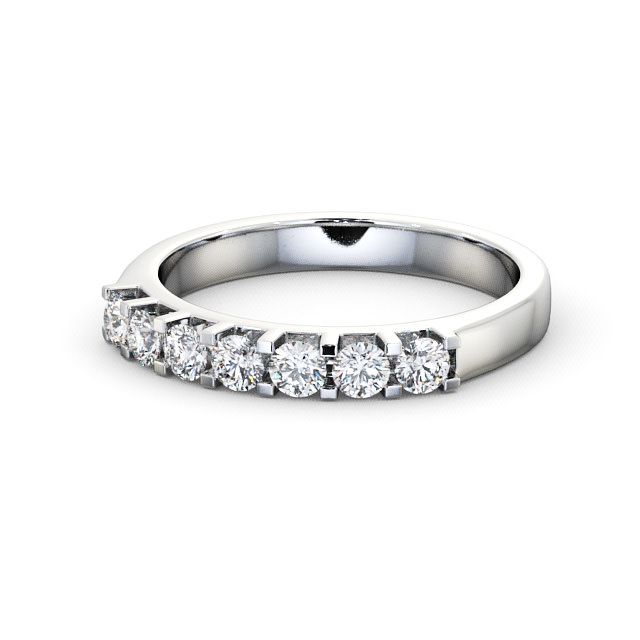 Seven Stone Round Diamond Ring 18K White Gold - Beacon SE13_WG_FLAT