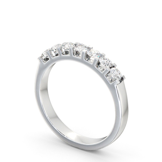 Seven Stone Round Diamond Ring 18K White Gold - Beacon SE13_WG_SIDE