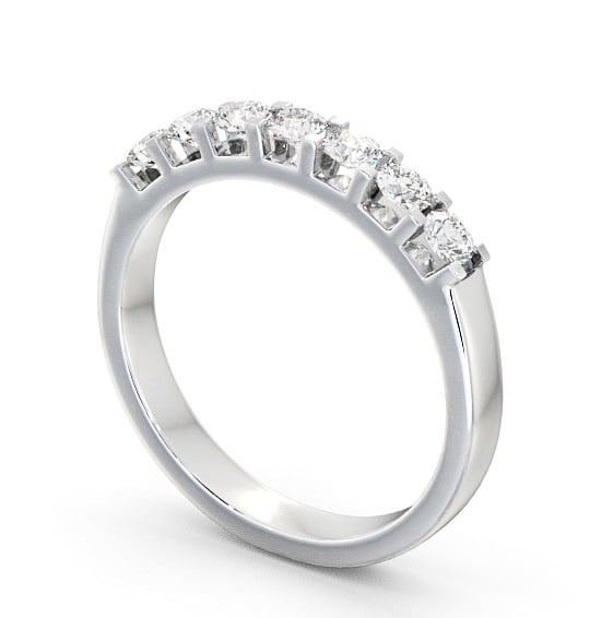 Seven Stone Round Diamond Ring 9K White Gold - Beacon SE13_WG_THUMB1
