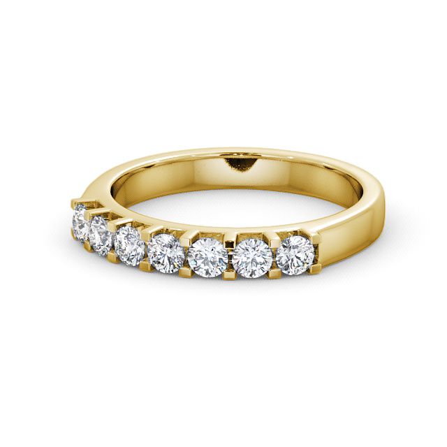 Seven Stone Round Diamond Ring 18K Yellow Gold - Beacon SE13_YG_FLAT