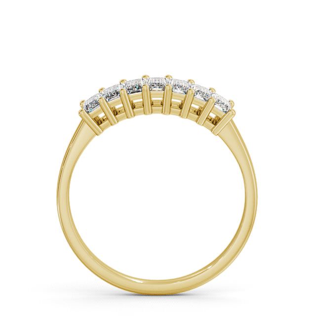 Seven Stone Emerald Diamond Ring 18K Yellow Gold - Aberargie SE14_YG_UP