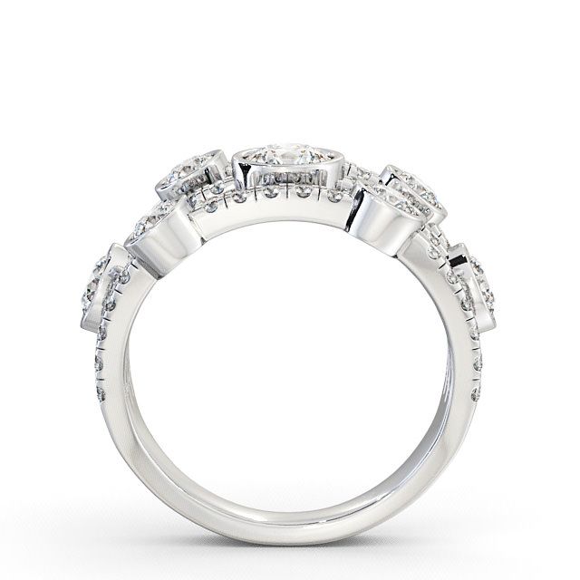 Seven Stone Round Diamond Ring 18K White Gold - Richmond SE15_WG_UP