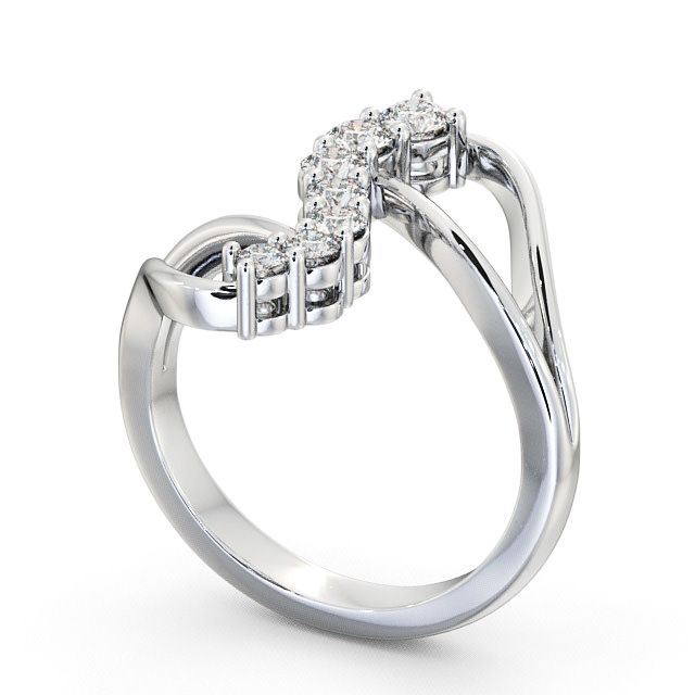 Seven Stone Round Diamond Ring Platinum - Aspley SE16_WG_SIDE