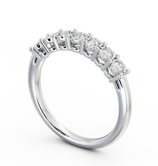 Seven Stone Round Diamond Ring 18K White Gold - Roselyn SE17_WG_THUMB1