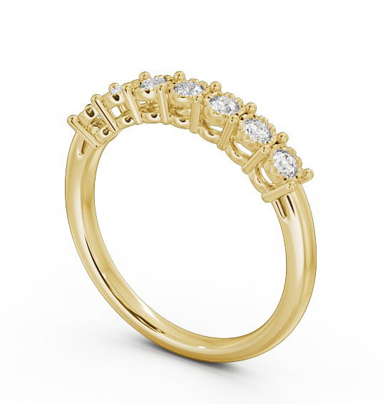 Seven Stone Round Diamond Ring 18K Yellow Gold - Roselyn SE17_YG_THUMB1
