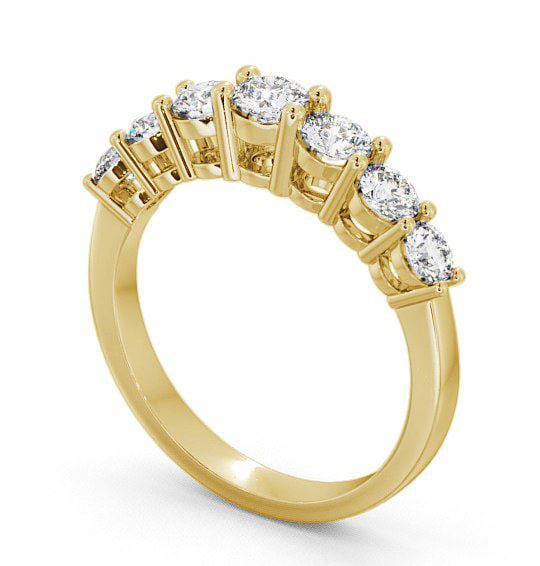 Seven Stone Round Diamond Ring 9K Yellow Gold - Amley SE2_YG_THUMB1