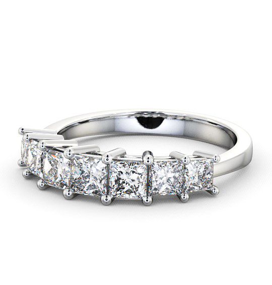  Seven Stone Princess Diamond Ring 18K White Gold - Duloch SE3_WG_THUMB2 